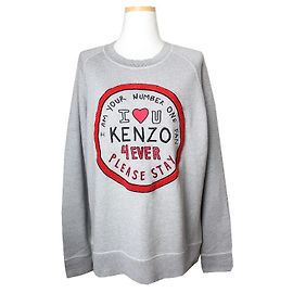 Kenzo Sweatshirt Gris Mélange Marron