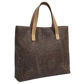 Etro Mini bolsa de ombro em couro PVC paisley marrom Marrom