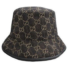 Gucci Chapéu bucket de jacquard preto e bege Marrom