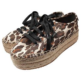 Tory Burch Baskets espadrilles imprimé léopard Marron