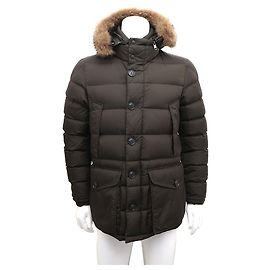 Moncler Men's Padded Jacket in Khaki Brown