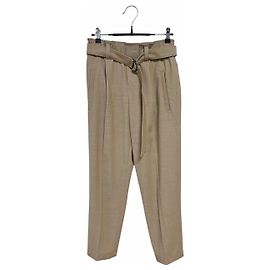 Brunello Cucinelli Damenhose mit Gürtel und elastischem Bund Braun