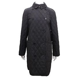 Burberry Diamond Quilted Long Jacket Black