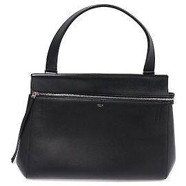Céline Sacote EDGE Grande em couro de bezerro preto Preto