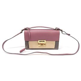 Salvatore Ferragamo Eileen Medium em couro de vitelo multicolorido Gancini Marrom