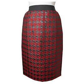 Dolce & Gabbana Houndstooth Check Skirt Red