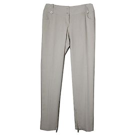 Dior Pantalones de seda beige Plata
