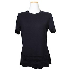 Salvatore Ferragamo Navy Strickoberteil Schwarz