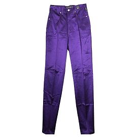 Versace Violet Satin Pants Purple