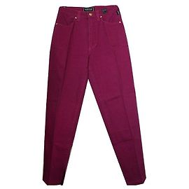 Versace Fuchsia Denim Pants Pink