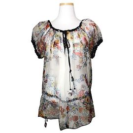 Camicetta in chiffon di seta stampata Jean Paul Gaultier Femme Multicolore