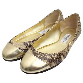 Jimmy Choo Ballerines en Python Doré