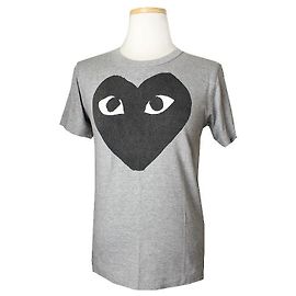 Comme Des Garcons Gray Heart T-Shirt Silber