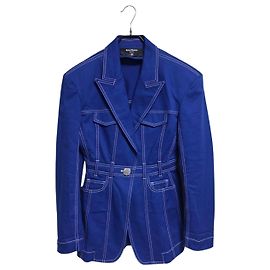Balmain Giacca di jeans oversize da donna Blu