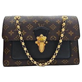 Louis Vuitton Victorine Monogram Shoulder Bag Brown
