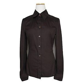 Gucci Camicia in misto cotone marrone scuro Marrone