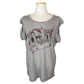 Mulberry Melange Grey Print T-Shirt Braun