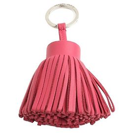Hermès Rose Shock Pink Carmen Pom Pom Key Ring and Bag Charm Pink
