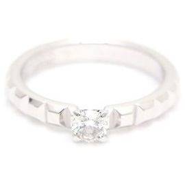Boucheron Clé de Paris Platinum Solitaire Carat Diamond Ring Silber