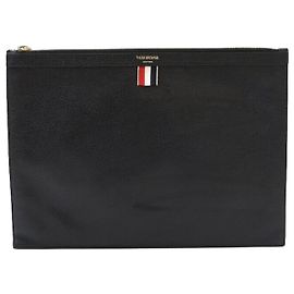Thom Browne Pebble Grain Clutch Black Medium Black