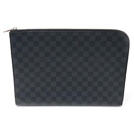 Louis Vuitton Damier Graphite Canvas Pochette Jour GM Clutch Brown
