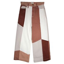 Alice + Olivia Patchwork-Denim-Hose Alice Olivia Braun