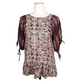 Isabel Marant Etoile Multi-Pattern Frill Silk Blouse Multiple colors