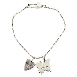 Gucci Bracciale Farfalla in Argento Multicolore
