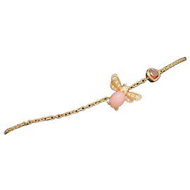 Pulseira Chaumet Small Bee em diamantes e pedras preciosas ouro rosa 18k Dourado
