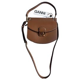 Ganni Bolsa de ombro Apo em couro marrom Marrom