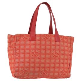 CHANEL Nuova Borsa Tote Travel in Nylon Rosso Argento CC Auth BA12813 Argento Rosso