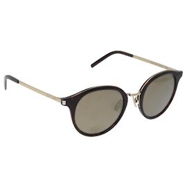 Occhiali da sole SAINT LAURENT Metal Brown Gold Auth 181281A Marrone D'oro