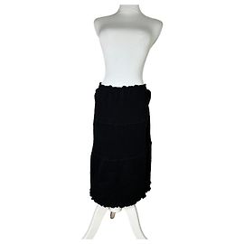 Falda vintage Issey Miyake de mezcla de algodón Y2K negra Negro