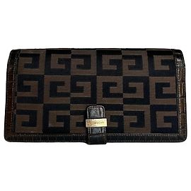 Vintage Givenchy Canvas Wallet Black Brown