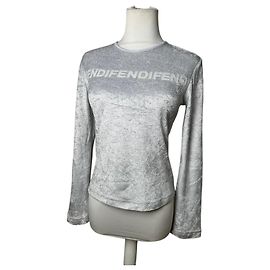 Fendi Vintage in Viscosa a Maniche Lunghe Argento Argento