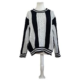 Pull en coton vintage Escada bleu marine Bleu Marine