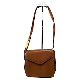 Borsa a tracolla vintage Courreges in pelle testurizzata Tan Gold Y2K Cammello