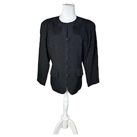 Vintage Balenciaga Textured Panel Jacket Y2K Black Black