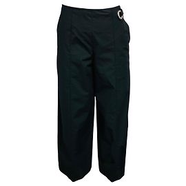 Hermès Calças de algodão pretas Hermes com cinto de couro de cordeiro Preto