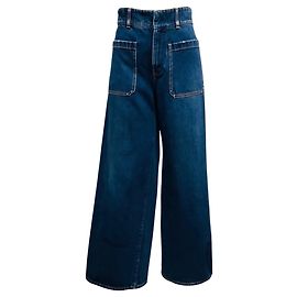 Jeans Flare Couture em Denim de Algodão Azul Profundo Christian Dior Azul