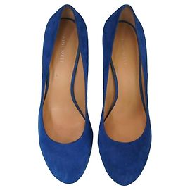 Nine West Blue Suede Pointed Toe Pumps Blue