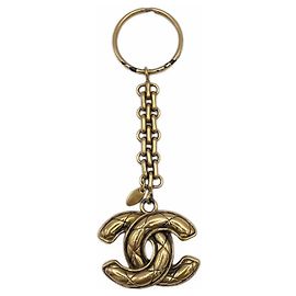 Portachiavi Vintage Chanel Coco Mark Matelassé D'oro