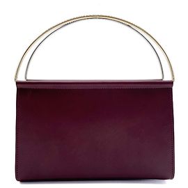 Cartier Trinity Leather and Metal Accessory Pouch Handbag Dark red