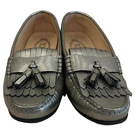 Tod's Gommino Mocassini in pelle argento Argento