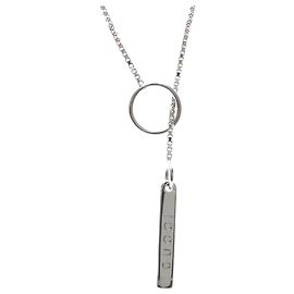 Colar Lariat GUCCI em ouro branco 18K Prata