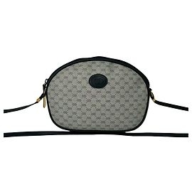 Mini bolsa de ombro/pouch de couro Gucci Vintage Micro GG Logo Azul marinho