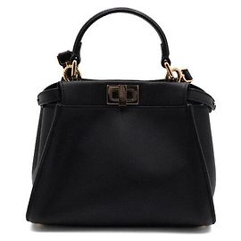 Fendi Mini Bolsa Tote Peekaboo e Bolsa Transversal de Ombro Marrom