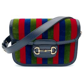 Gucci Horsebit Shoulder Bag Navy blue