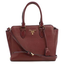 Sac cabas 2-Way Prada 1BA113 en rouge Rouge Bordeaux