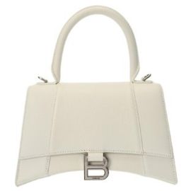 Balenciaga Hourglass S White Leather Handbag White